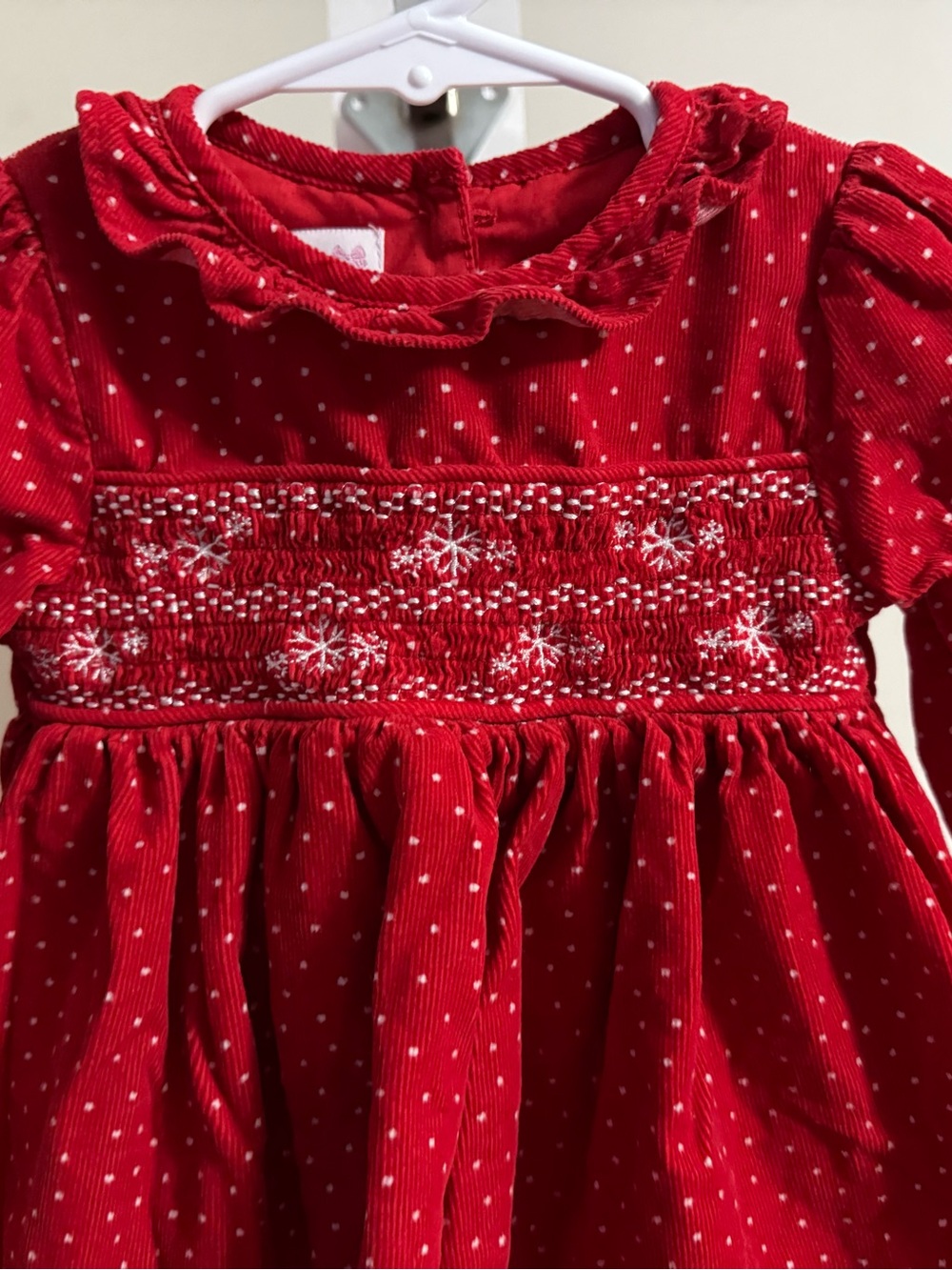 Bonnie Baby Smocked Snowflake Dress - Picture 5 of 8